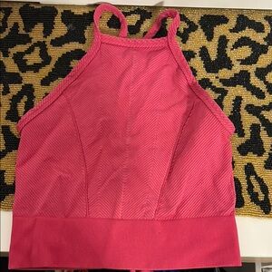 Free People Pink Ribbed Tank Top